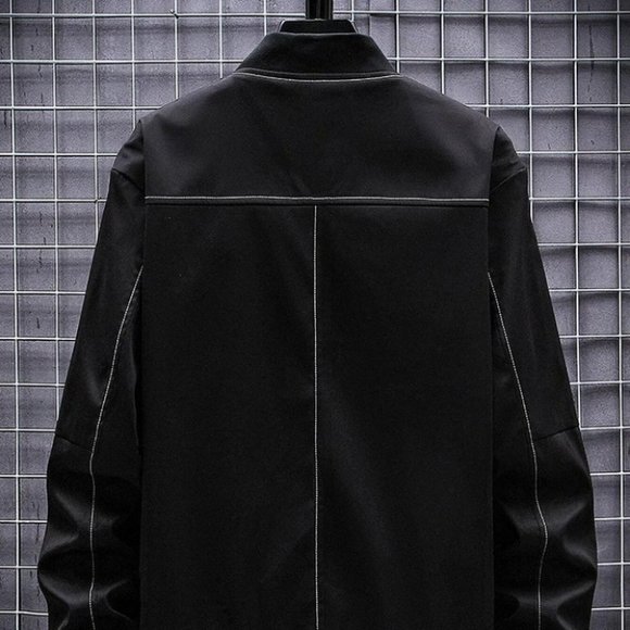 Black Mens Bomber Jacket - Picture 3 of 8
